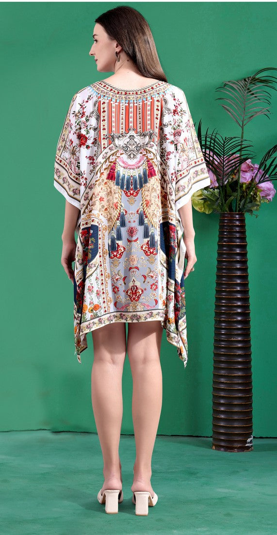 Radiant Cream Color Silk Fabric Indowestern