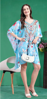 Radiant Blue Color Silk Fabric Indowestern