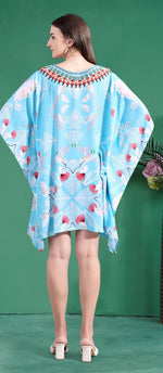 Radiant Blue Color Silk Fabric Indowestern