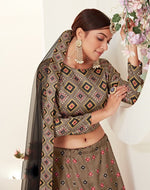 Glowing Brown Color Silk Fabric Designer Lehenga