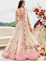 Charming Cream Color Tissue Fabric Party Wear Lehenga