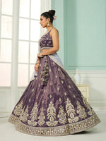 Charming Purple Color Tissue Fabric Party Wear Lehenga