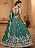 Charming Green Color Tissue Fabric Party Wear Lehenga
