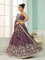 Charming Purple Color Tissue Fabric Party Wear Lehenga