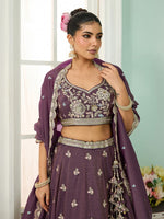 Charming Purple Color Tissue Fabric Party Wear Lehenga