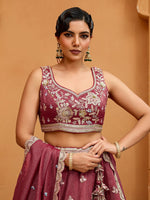 Charming Red Color Tissue Fabric Party Wear Lehenga