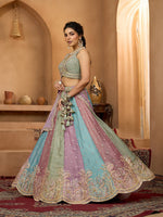 Charming Multi Color Georgette Fabric Party Wear Lehenga