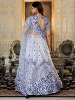 Charming White Color Satin Fabric Party Wear Lehenga