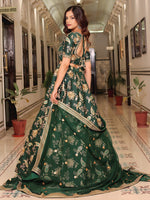 Charming Green Color Art Silk Fabric Party Wear Lehenga