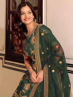 Charming Green Color Art Silk Fabric Party Wear Lehenga
