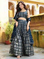 Charming Teal Color Georgette Fabric Party Wear Lehenga