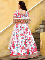 Glowing White Color Art Silk Fabric Party Wear Lehenga