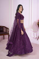 Charming Voilet Color Georgette Fabric Party Wear Lehenga