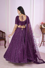 Charming Voilet Color Georgette Fabric Party Wear Lehenga