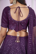 Charming Voilet Color Georgette Fabric Party Wear Lehenga