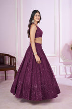 Charming Voilet Color Net Fabric Party Wear Lehenga