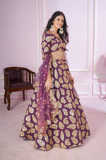 Charming Purple Color Georgette Fabric Party Wear Lehenga
