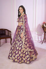 Charming Purple Color Georgette Fabric Party Wear Lehenga