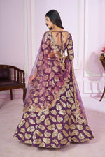 Charming Purple Color Georgette Fabric Party Wear Lehenga