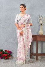 Amazing Pink Color Satin Fabric Casual Saree
