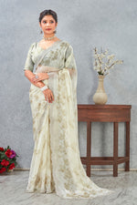 Amazing Green Color Satin Fabric Casual Saree