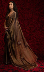 Angelic Golden Color Silk Fabric Partywear Saree