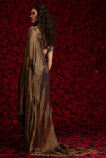 Angelic Golden Color Silk Fabric Partywear Saree