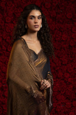 Angelic Golden Color Silk Fabric Partywear Saree