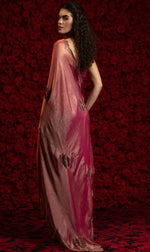 Angelic Peach Color Silk Fabric Partywear Saree