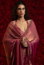 Angelic Peach Color Silk Fabric Partywear Saree