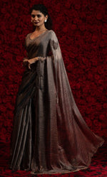 Angelic Brown Color Silk Fabric Partywear Saree