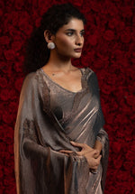 Angelic Brown Color Silk Fabric Partywear Saree