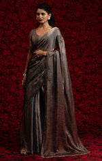 Angelic Brown Color Silk Fabric Partywear Saree