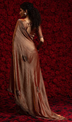 Angelic Brown Color Silk Fabric Partywear Saree