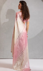 Amazing Pink Color Satin Fabric Designer Saree