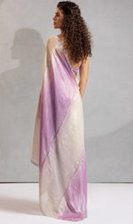 Amazing Purple Color Satin Fabric Designer Saree