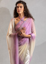 Amazing Purple Color Satin Fabric Designer Saree