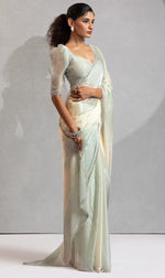 Amazing Green Color Satin Fabric Designer Saree