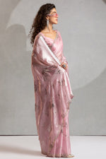 Beauteous Pink Color Silk Fabric Partywear Saree