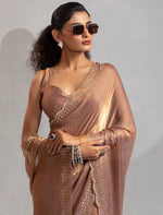 Beauteous Golden Color Silk Fabric Casual Saree