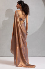 Beauteous Golden Color Silk Fabric Casual Saree