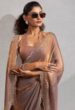Beauteous Golden Color Silk Fabric Casual Saree