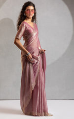 Beauteous Pink Color Silk Fabric Casual Saree