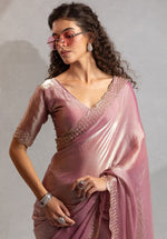 Beauteous Pink Color Silk Fabric Casual Saree