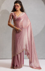 Beauteous Pink Color Silk Fabric Casual Saree