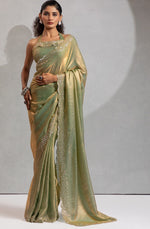 Beauteous Green Color Silk Fabric Casual Saree