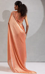 Beauteous Peach Color Silk Fabric Casual Saree
