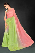 Superb Green Color Silk Fabric Casual Saree