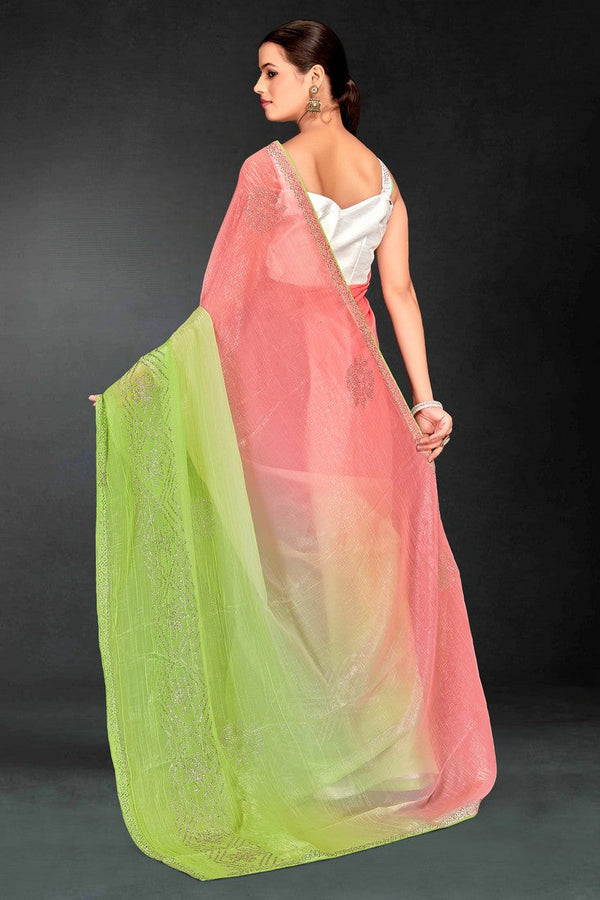 Superb Green Color Silk Fabric Casual Saree