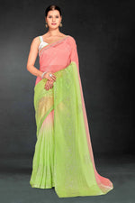 Superb Green Color Silk Fabric Casual Saree